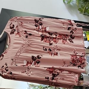 NWOT Pink floral blouse